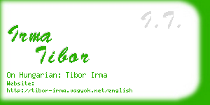 irma tibor business card